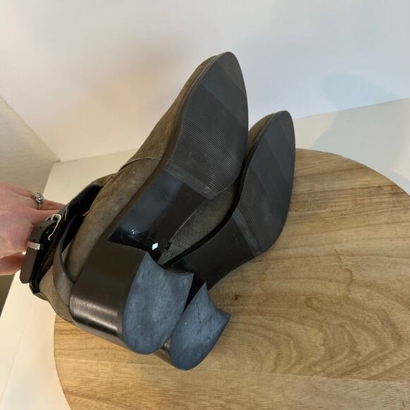 Charles David Italy Made Earth Tone Suede Leather Buckle Boot Size 39/8 - Picture 5 of 11